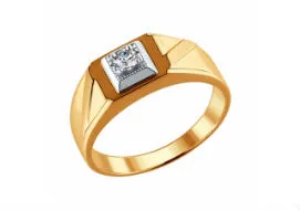 Золотые мужские кольца с бриллиантами