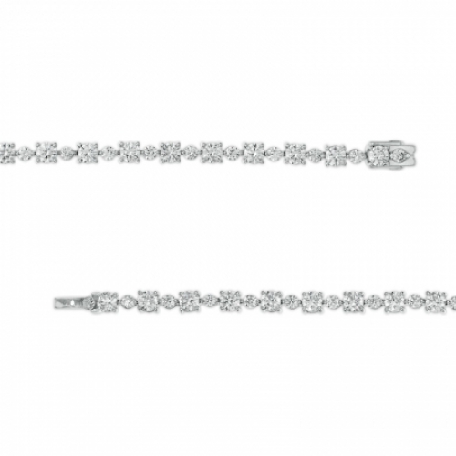 Золотой браслет с чередованием круглых бриллиантов разного диаметра