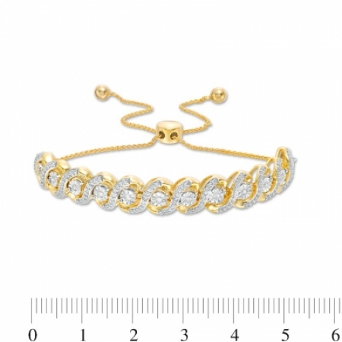 Серебряный браслет с круглыми бриллиантами и алмазной гранью