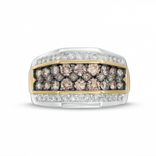 Мужское кольцо из белого золота 585 пробы с бриллиантами
