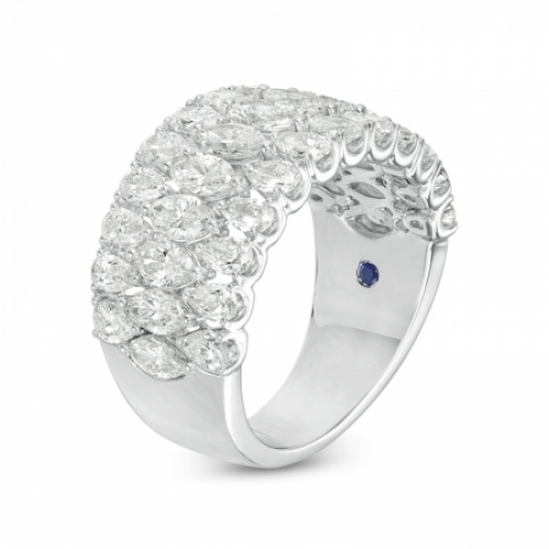 Женское кольцо из белого золота 585 пробы с сапфиром и бриллиантами