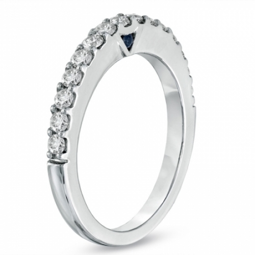Обручальное кольцо "Утонченная красота" с сапфиром и бриллиантами