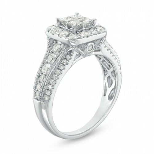 Женское кольцо из белого золота 585 пробы с бриллиантом