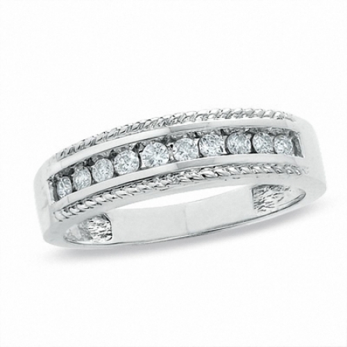 Обручальное кольцо "Косичка" с бриллиантами