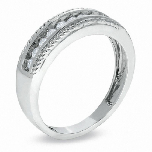 Обручальное кольцо "Косичка" с бриллиантами