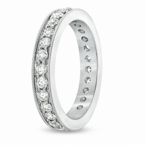 Обручальное кольцо "Гламур" из белого золота с бриллиантами