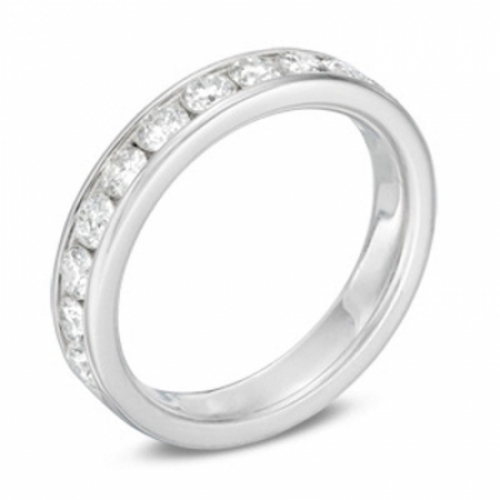 Обручальное кольцо "Изысканная нежность" из белого золота с бриллиантами