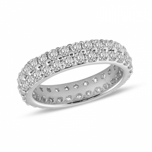 Обручальное кольцо "Магия блеска" из белого золота с бриллиантами
