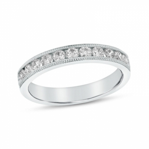 Обручальное кольцо из белого золота 750 пробы с бриллиантами