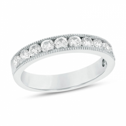 Обручальное кольцо из белого золота 750 пробы с большими бриллиантами