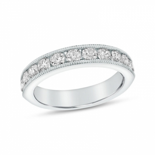 Обручальное кольцо "Роскошный бал" из белого золота 750 пробы с бриллиантами