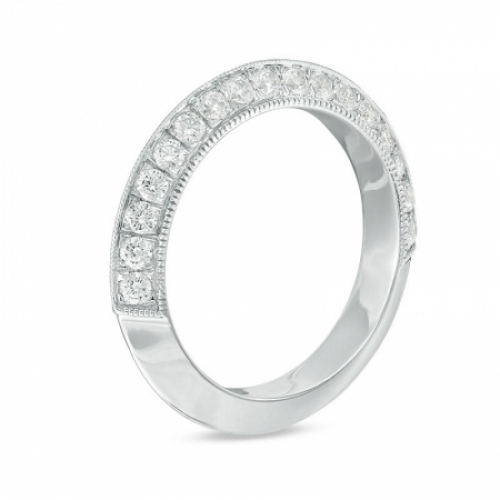 Обручальное кольцо "Сияние счастья" из белого золота с бриллиантами