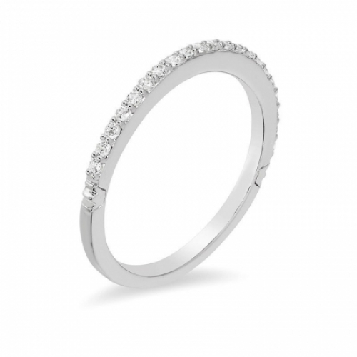 Обручальное кольцо дорожка из белого золота с бриллиантами