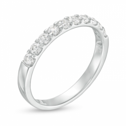 Обручальное кольцо дорожка из белого золота 750 пробы с бриллиантами