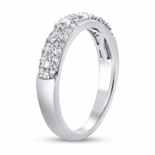 Обручальное кольцо из белого золота 585 пробы с бриллиантом