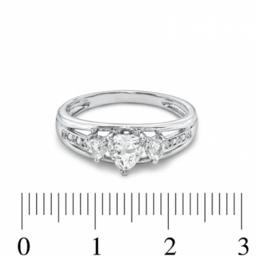 Женское кольцо из белого золота 585 пробы с белым топазом