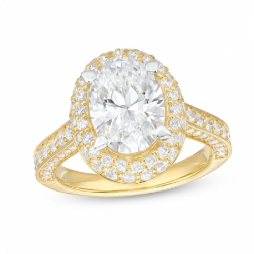 Помолвочное кольцо из желтого золота 585 пробы с бриллиантами
