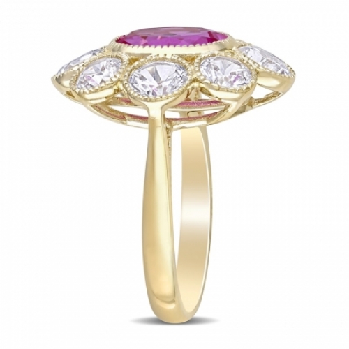 Женское кольцо из желтого золота 585 пробы с сапфирами