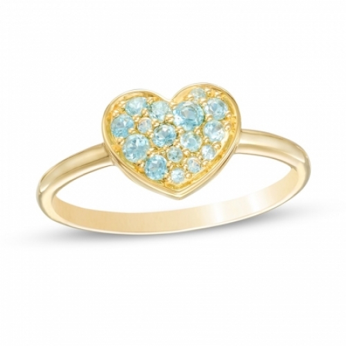 Женское кольцо из желтого золота 585 пробы с топазами
