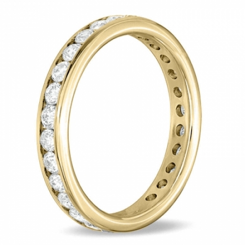 Обручальное кольцо из желтого золота 750 пробы с бриллиантом
