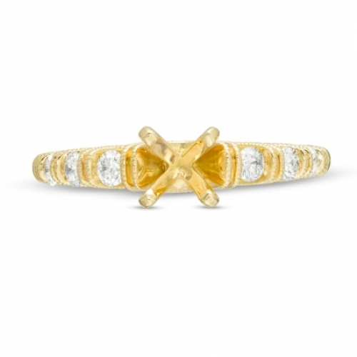 Оправа для кольца из желтого золота 585 пробы с бриллиантом