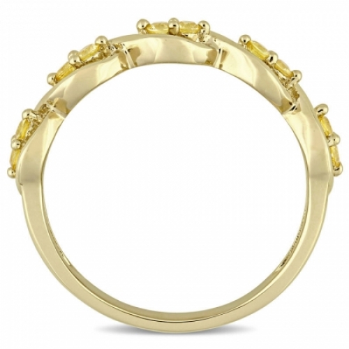 Женское кольцо из желтого золота 585 пробы с желтым сапфиром
