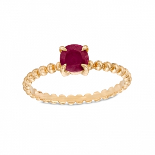 Помолвочное кольцо из желтого золота 585 пробы с рубином