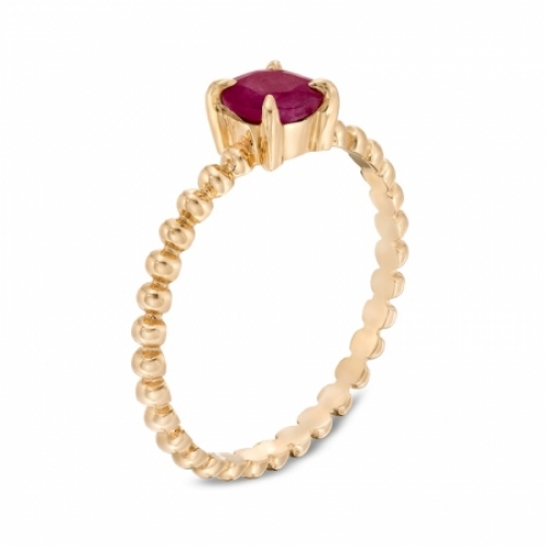 Помолвочное кольцо из желтого золота 585 пробы с рубином