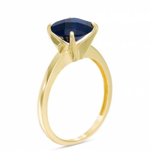 Женское кольцо из желтого золота 585 пробы с сапфиром