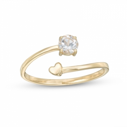 Женское кольцо из желтого золота 585 пробы с белым топазом
