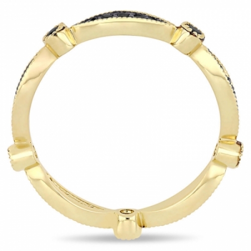 Женское кольцо из желтого золота 585 пробы с черным бриллиантом