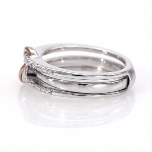 Женское кольцо из серебра 925 пробы с аметистом и бриллиантом