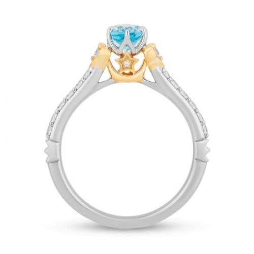 Женское кольцо из золота 585 пробы с топазом и бриллиантами