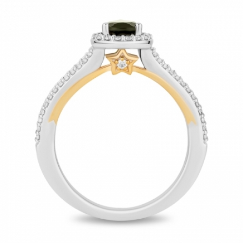 Женское кольцо из золота 585 пробы с турмалином и бриллиантами