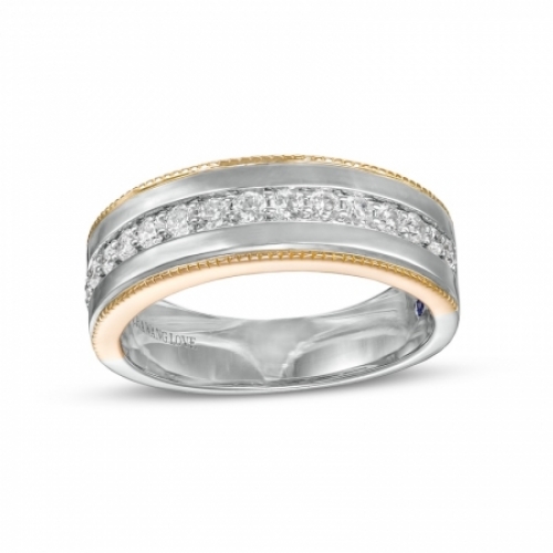 Мужское кольцо из золота 585 пробы с сапфиром и бриллиантами
