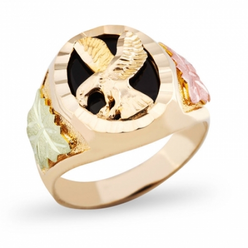 Мужское кольцо из золота 585 пробы с ониксом