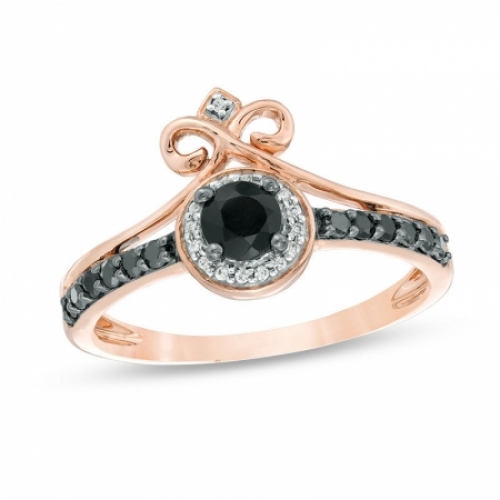 Женское кольцо из красного золота 585 пробы со шпинелью и бриллиантами
