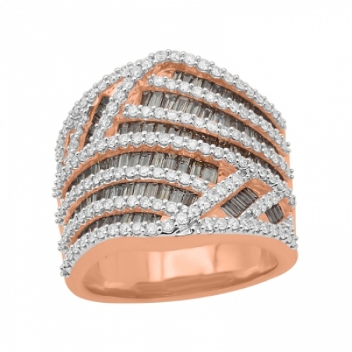 Женское кольцо из красного золота 585 пробы с бриллиантами