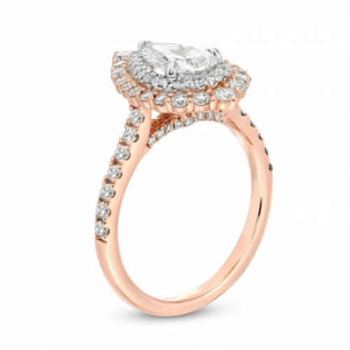 Помолвочное кольцо из красного золота 750 пробы с бриллиантом
