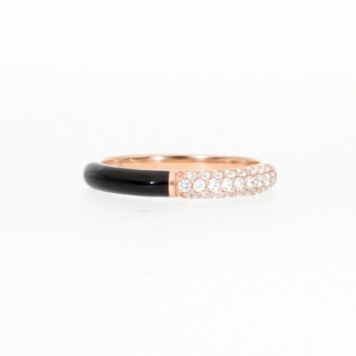 Женское кольцо из серебра 925 пробы с эмалью и бриллиантами