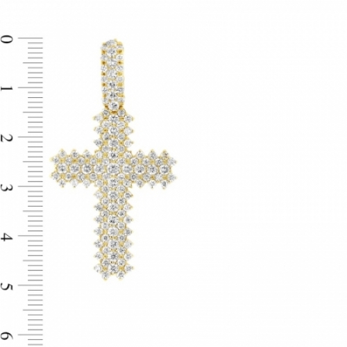 Крест из желтого золота 585 пробы с бриллиантом