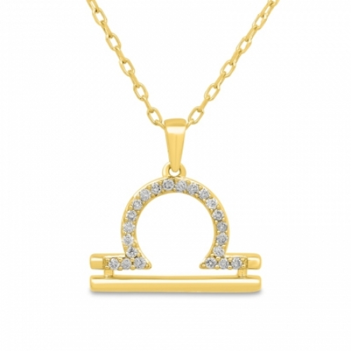 Подвеска-знак Зодиака из желтого золота 585 пробы с бриллиантом