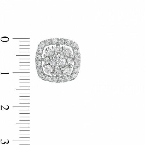 Серьги-гвоздики из белого золота 585 пробы с бриллиантом