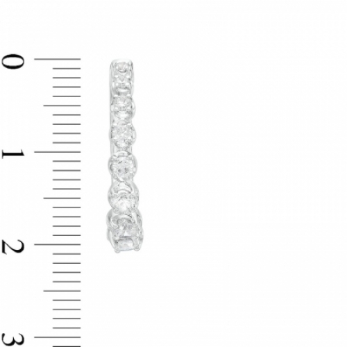Серьги конго из белого золота 585 пробы с бриллиантом