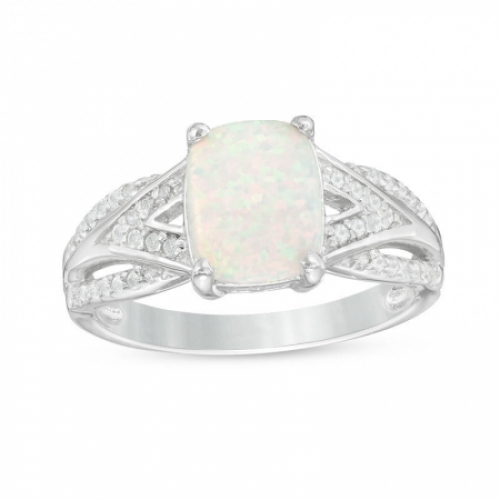 Женское кольцо из серебра с опалом и белым топазом