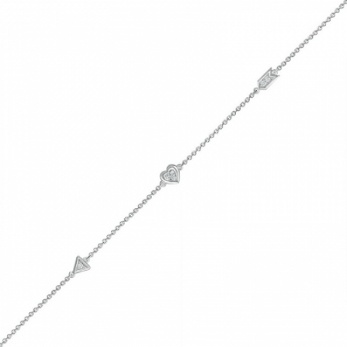 Браслет-анклет из серебра с бриллиантами