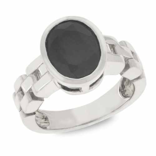 Женское кольцо из серебра с ониксом