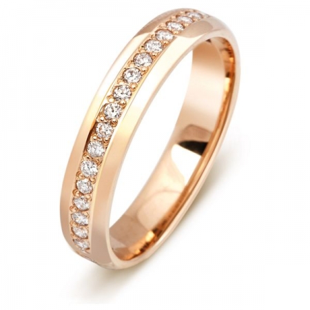 Ювелирная компания «ТИТУЛ» Обручальное кольцо с бриллиантами из красного золота