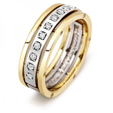 Ювелирная компания «ТИТУЛ» Обручальное кольцо с бриллиантами из комбинированного золота