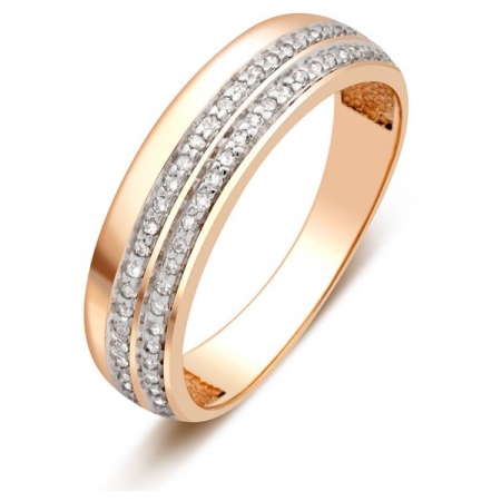 Ювелирная компания «ТИТУЛ» Обручальное кольцо из красного золота с бриллиантами